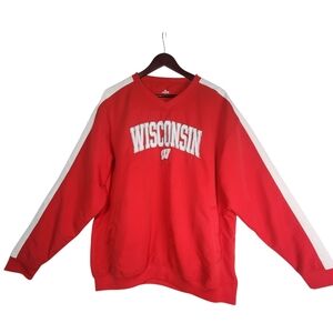 Knights Apparel Vintage Red Wisconsin Badgers Starter Sweater Jacket Large